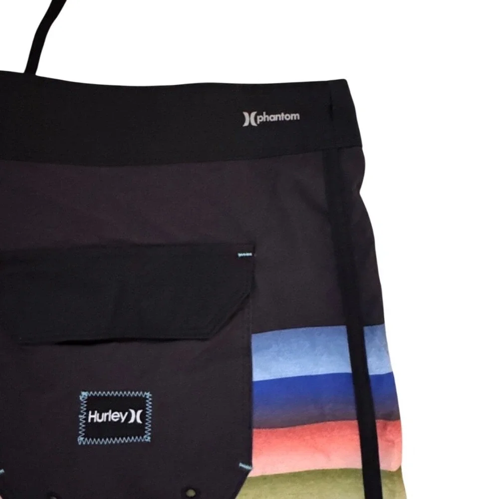 Hurley Phantom Men's Board Shorts Size 36 Black/Multicolor-Excellent Condition